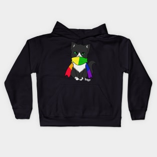 Pride Cat with Scarf Kids Hoodie